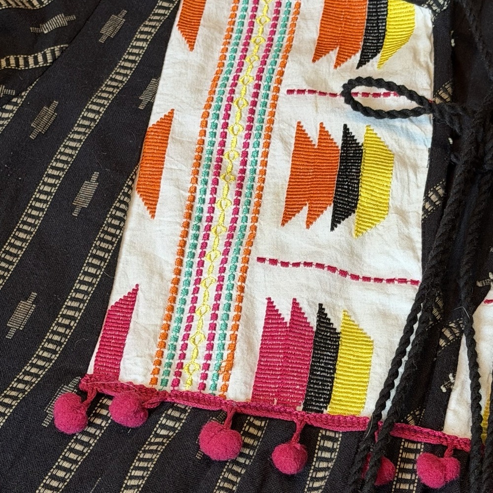 THML Women's Dress Anthro Boho Embroidered Rayon Blend Sleeveless Sz S - Picture 3 of 13